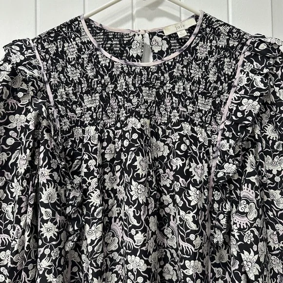 Joie Jamila Floral Print Shift Long Sleeve Dress